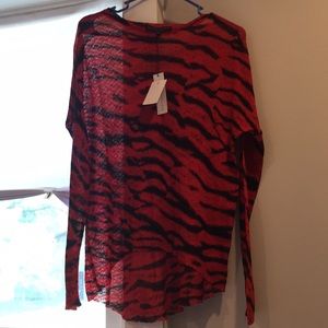 Red and Black Tunic Sweater